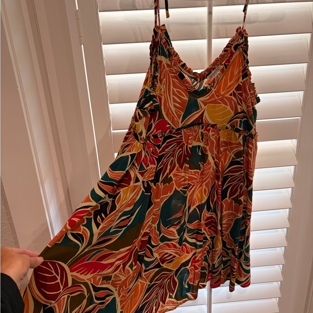 Patrons of Peace Multicolor Leaf Print Dress